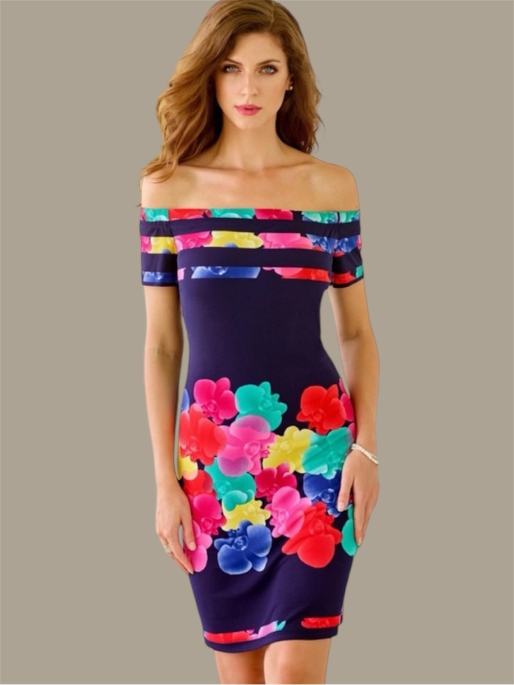 Frank Lyman Floral Cocktail Dress Size 8 Made in Canada Wedding Guest Occasion